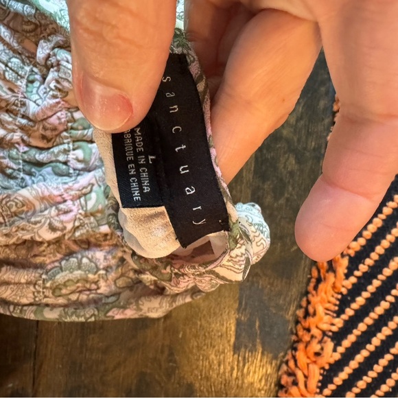 Sanctuary smocked blouse size large boho paisley - Picture 6 of 7